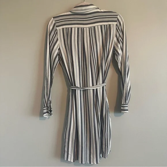 Banana Republic Grey & White Striped Shirt Dress Women’s Size 6, Business Casual - Picture 9 of 12